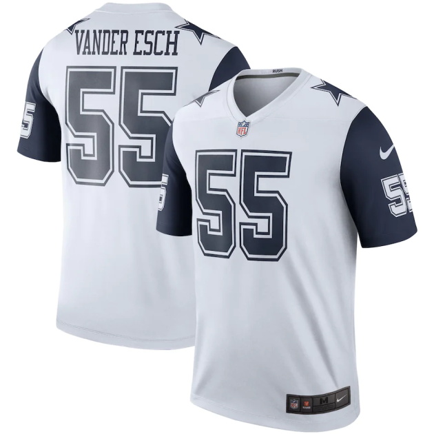 mens nike leighton vander esch white dallas cowboys color rush legend player jersey